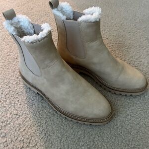 J. Crew Beige Shearling-Lined Ankle Boots